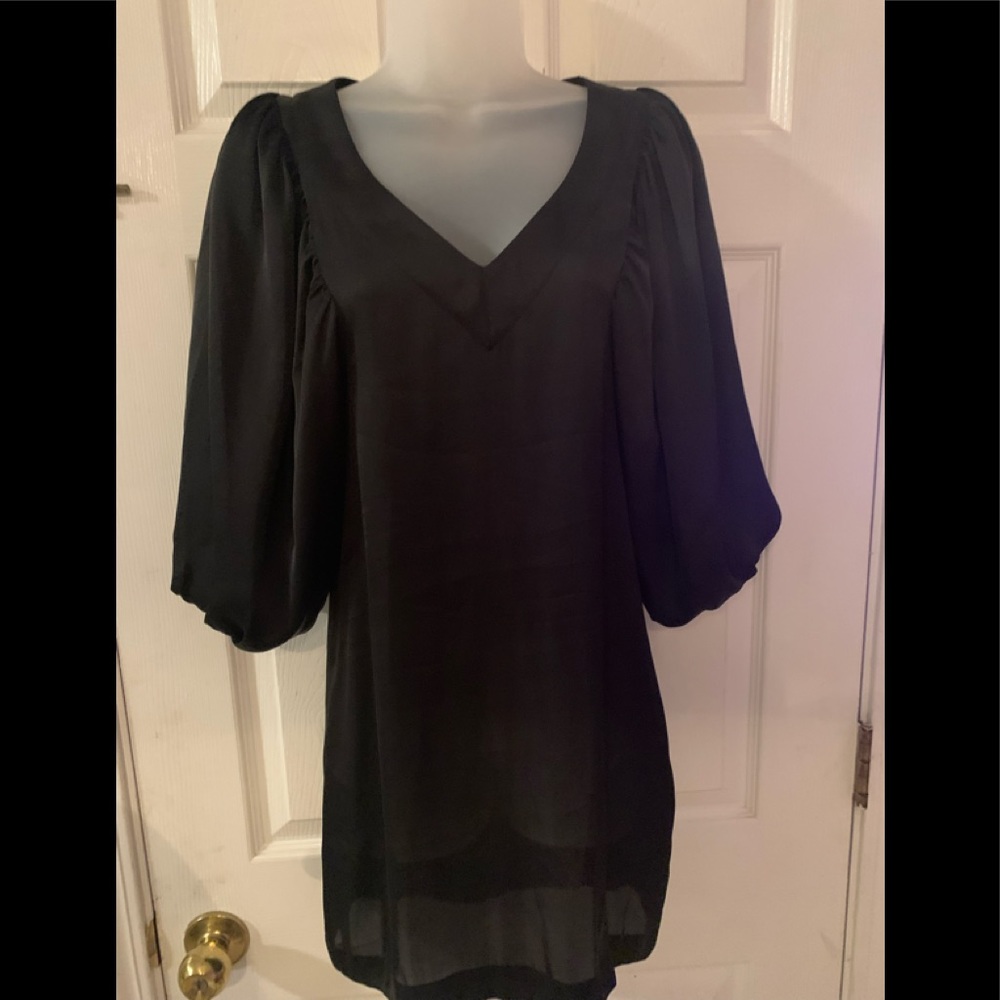 BCBGeneration Black Cocktail Dress.w/Puffy Sleeves,